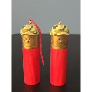 Vtg Shotgun Shell Cannon Falls Anthropomorphic Camo Hunter Ornament Duck